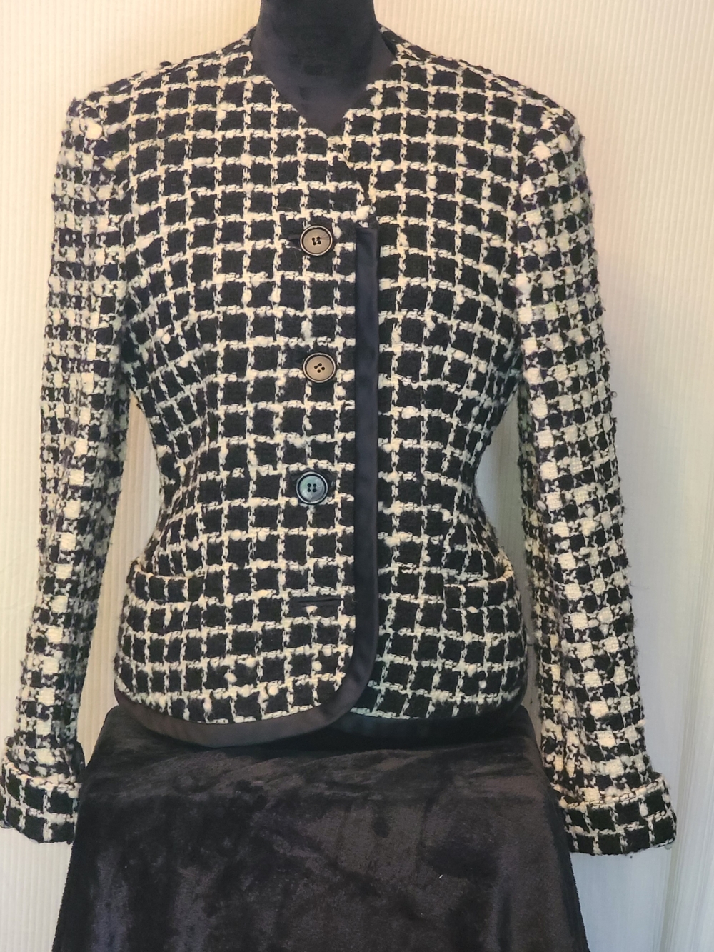 Giani Versace Couture Women's Black & White Tweed Jacket
